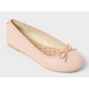 Cat &‎ Jack Diana Ballet Flats Girls Size 4 Pink Bow Slip On NWT